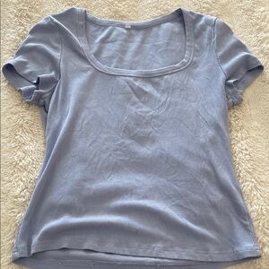Women's Blue Ribbed Top